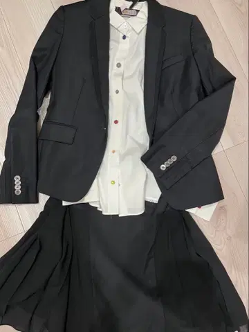 폴스미스 블랙 수트 셋업 스커트 와이셔츠