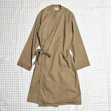 가운 코트 롱 코트 아우터 기모노풍 겉옷 베이지 무지 구제 의류 긴팔