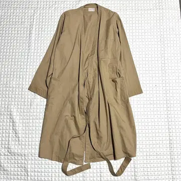 가운 코트 롱 코트 아우터 기모노풍 겉옷 베이지 무지 구제 의류 긴팔