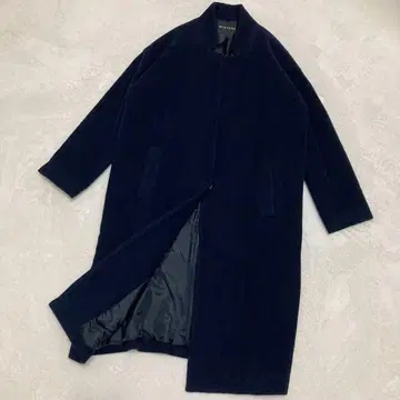 미즈이로 인드 mizuiroind 울 혼방 노카라 코트 네이비