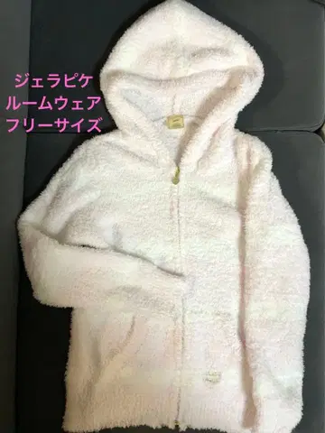 gelato pique 후드 부착 룸웨어 화이트 핑크 보더