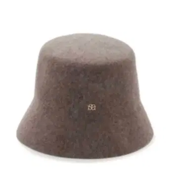 [SNIDEL] 울 브라운 모카 버킷햇 골드 컬러 로고 새상품급