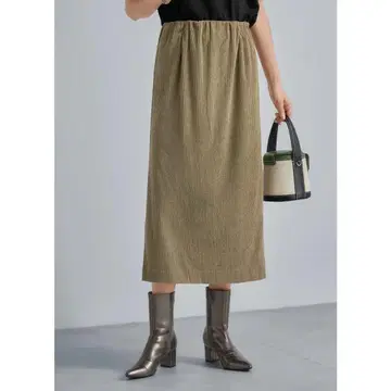 스타일 델리 스트레치 코듀로이 펜슬 스커트 M 올리브