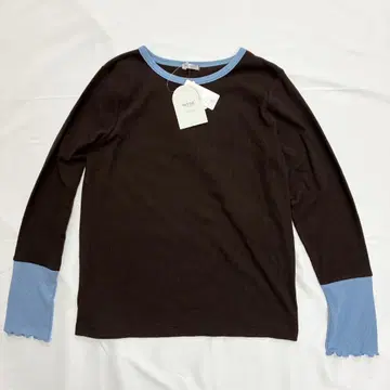 시마무라 다나카 리나 mysacloset 배색 골지 T셔츠