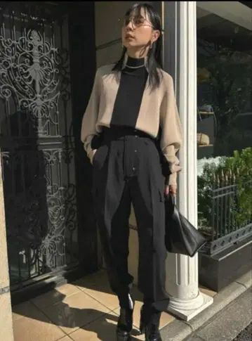 ameri vintage WIDE STRIPE KNIT TOP