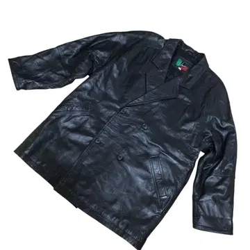 더블 브레스트 천연 가죽 라무 가죽 자켓 안감 퀼팅 블랙 프리