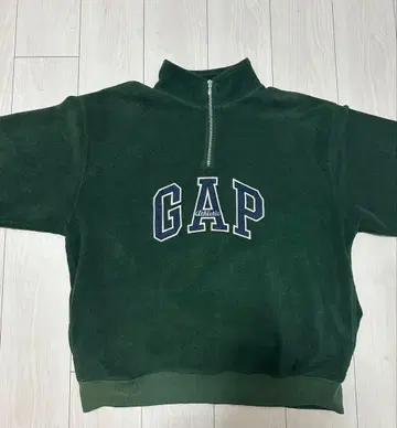 GAP 하프 지퍼 맨투맨 다크 그린