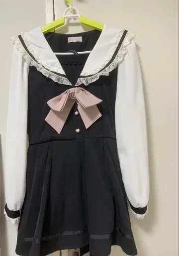 [ LIZLISA ] 긴팔 세일러 셋업 블랙 사이즈 F