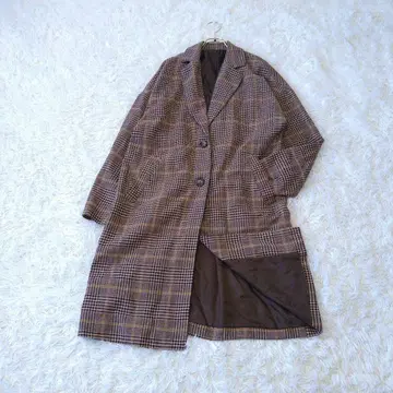 GRL 그레일 글렌체크 프리 사이즈 체스터 코트 F 하운드투스