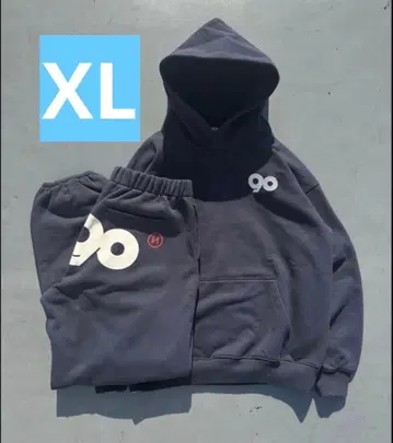 90Logo 오리지널 후드 x 스웻 팬츠 네이비