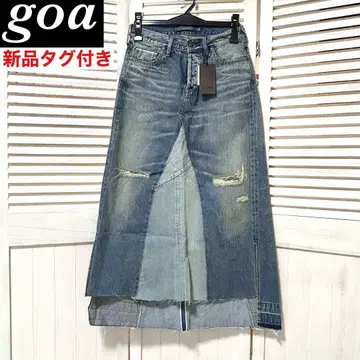 새상품 goa 13.25oz 셀비치 DENIM 리메이크 롱 스커트 F