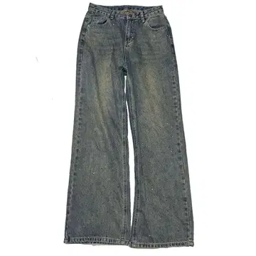 shaggie 오로라 큐빅 장식 빈티지 루즈 데님 팬츠