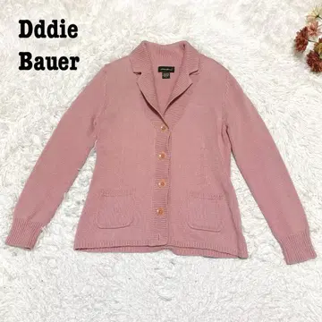 s.1940 [ 에디 바우어 ] 카라 부착 긴팔 가디건 니트 핑크 M