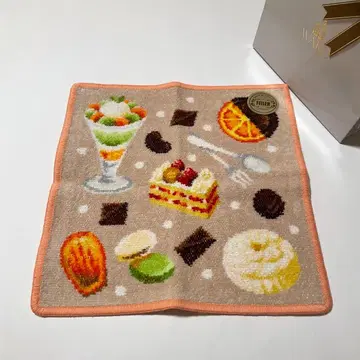 [ 미사용 ] 와코 페이러 손수건 WAKO SWEETS 오렌지 한정판