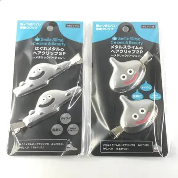 2점 하구레 메탈 헤어 클립 & 메탈 슬라임 헤어 클립 메탈릭