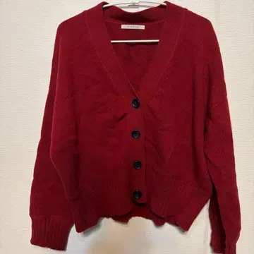 MACPHEE 빨간색 버튼 가디건 S