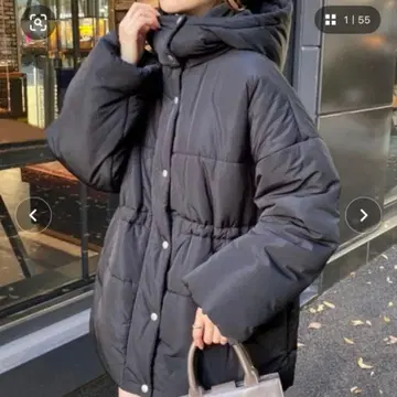 NICE CLAUP 다운 블랙 자켓