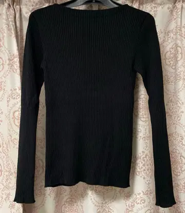 유나이티드 애로우즈 실크x울 리브 니트 블랙