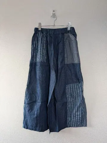 CUBE SUGAR/데님 절개 턱 이지 와이드 팬츠