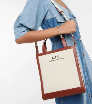 A.P.C. 토트백 베이지/브라운 캔버스