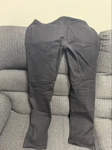 RETRO ENGINE 블랙 데님 팬츠 가먼트 워시