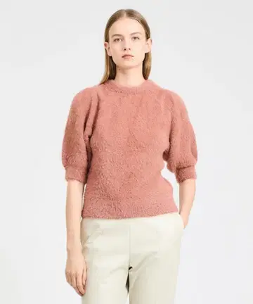 ESTNATION 플러피 2WAY 하프 슬리브 니트