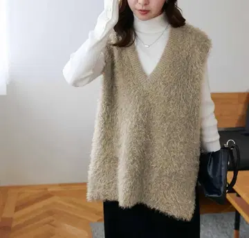 DISCOAT 페더얀 튜닉 베스트 모카