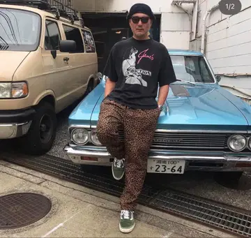 us 산겐자야 오리지널 레오파드 이지 팬츠