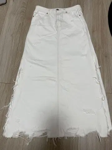 GYDA 데미지 데님 롱 스커트