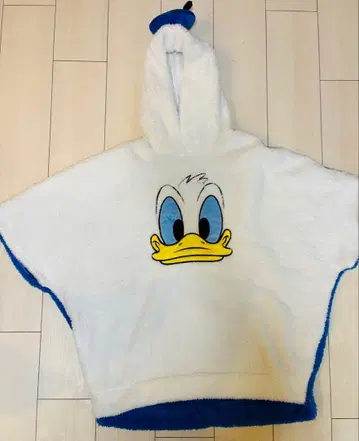 도널드 덕 후드 부착 판초 M