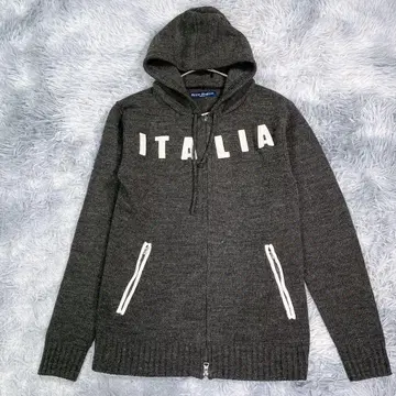 레트로 엔진 [ M ] 니트 집업 후드티 그레이 봄/가을