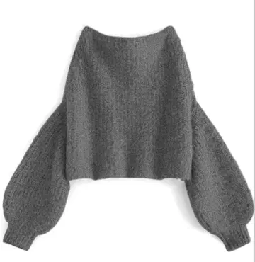 GRL 그레일 오프숄더 샤기 니트탑 dr664 그레이