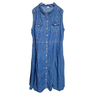 Kings Road 데님 슬리브리스 원피스 2X