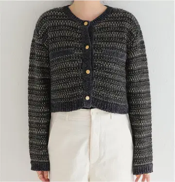 enrica/엔리카 MIX 보더 니트 가디건