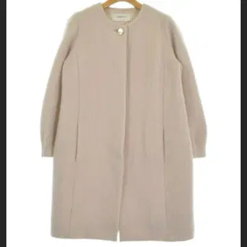 루즈비프 담 핑크 노카라 코트