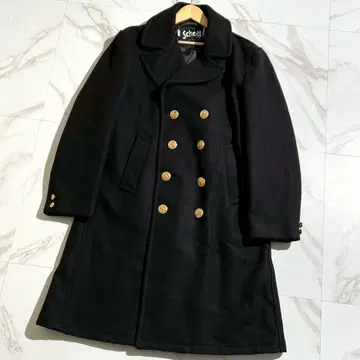 레어 90s USA Schott 샷 골드 버튼 롱 멜톤 P코트