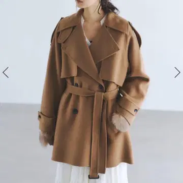 anuans 아뉴앙스 리버 울 미들 트렌치코트 카멜