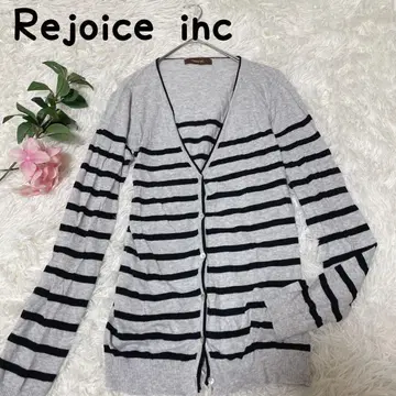 Rejoice inc 가디건 보더 무늬 겉옷 봄/가을 코튼 100%