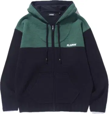XLARGE 집업 후드티 그린/블랙 L 사이즈