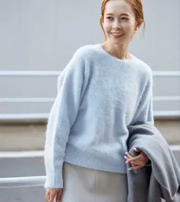 SLOBE IENA 폭스 캐시미어 풀오버 색스 블루