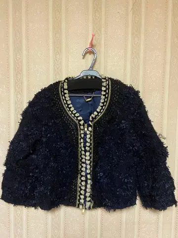 Language 네이비 트위드 노카라 자켓 & 스커트