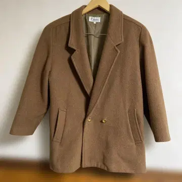 브라운 울 더블 브레스트 자켓