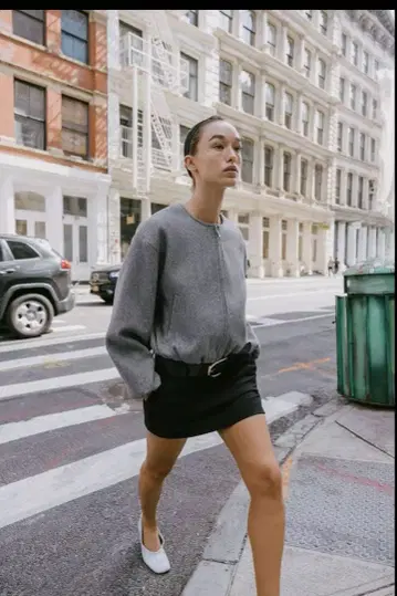 소프트 봄버 자켓 그레이