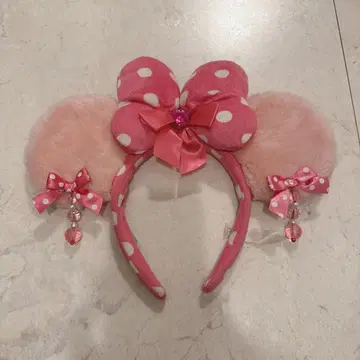 디즈니 핑크 머리띠 레트로 도트