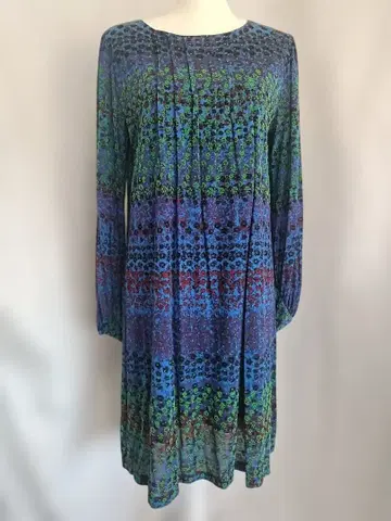 츠모리치사토 새상품 미사용 꽃무늬 긴팔 원피스 파랑 그린 빨간색