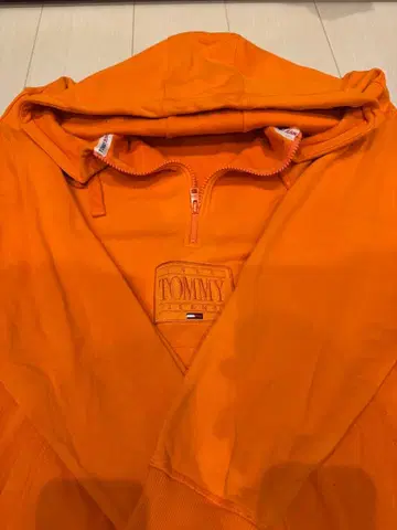 TOMMY JEANS 오렌지 풀 집업 후드티 L