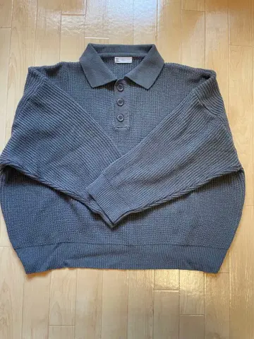 그레이 니트 피케 셔츠