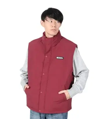 러셀(RUSSELL) 남성용 나일론 풀 집업 베스트 크림슨 M