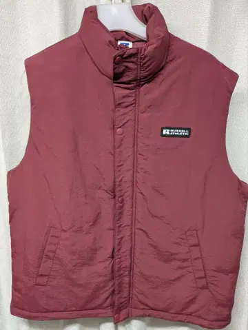 러셀(RUSSELL) 남성용 나일론 풀 집업 베스트 크림슨 M