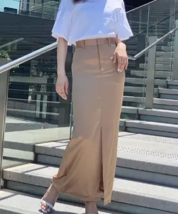 anuans 새틴 프린지 타이트 스커트